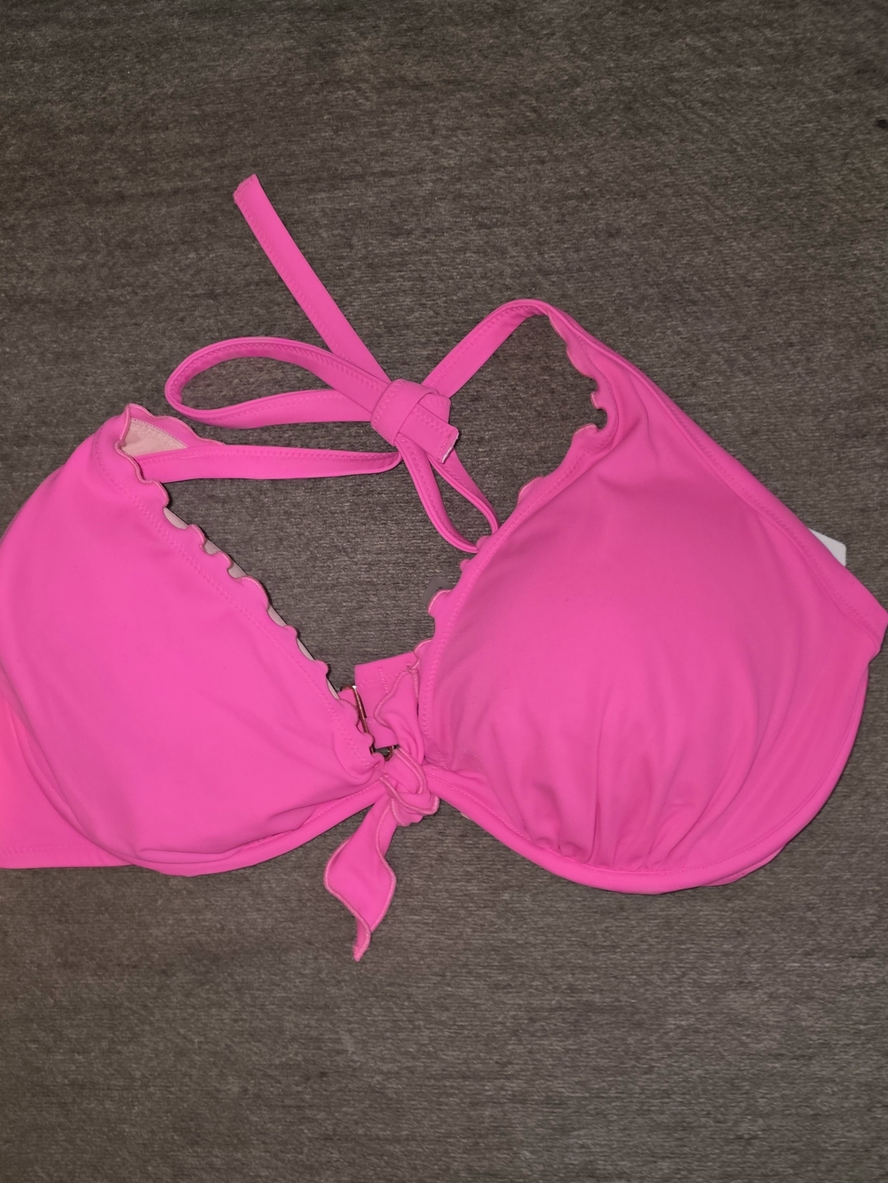 Victoria's Secret Bright Hot Pink Tie-Front Bikini Top 38D